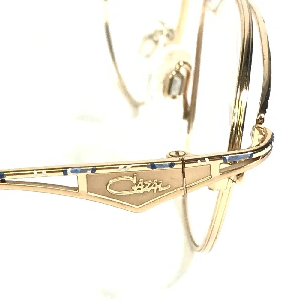 Cazal Eyeglasses Frames MOD.115 COL.810 Gold Black Round Wire Rim 55-16-135